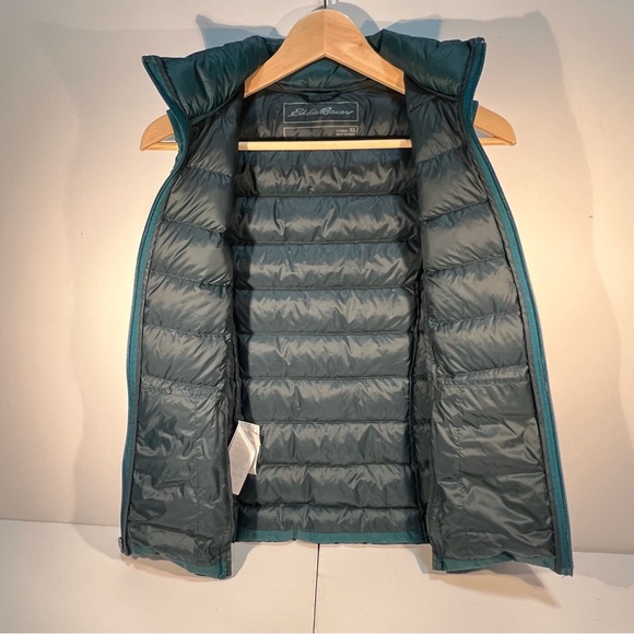 Eddie Bauer Women’s Puffer Goose Down Vest Jacket EB650 Green Full Zip Size: XS - Picture 8 of 12